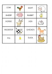 English Worksheet: FARM ANIMALS DOMINO