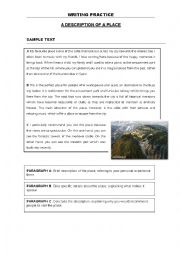 English Worksheet: Writing practice - description of a place