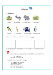 English Worksheet: zoo animals