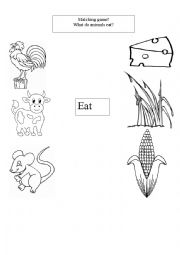 English Worksheet: What do animals eat?