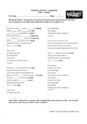 English worksheet: KARAOKE