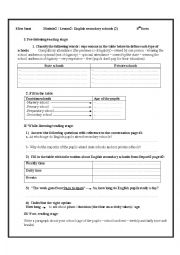 English Worksheet: English Secondary School (2)