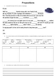 English Worksheet: Prepositions