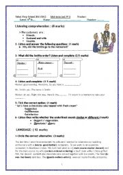 English Worksheet: Listennig comprehension N3 9thF