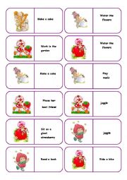 English Worksheet: DOMINOES STRAWBERRY SHORTCAKE