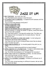 English Worksheet: JAZZ IT UP