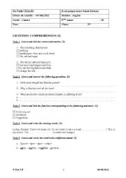 English Worksheet: 9 test 5 B