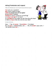 English Worksheet: Permission and Request Pair Work