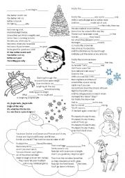 English Worksheet: Christmas songs - gap filling