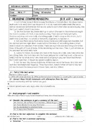 English Worksheet: test tunisian programme grade 9