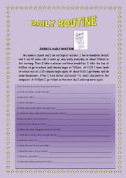 English Worksheet: DAILY ROUTINE