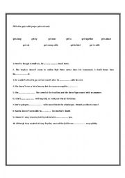 English Worksheet: phrasal verbs with get