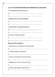 English Worksheet: DO - DID - WILL - WOULD Exercises
