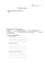 English Worksheet: test past simple