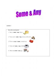 English Worksheet: some&any