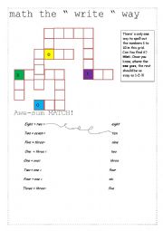 English worksheet: Math the 