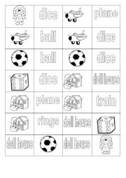 English Worksheet: Toy domino (part 1/2)