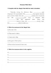 English Worksheet: Simple past