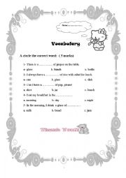 English Worksheet: food quantities