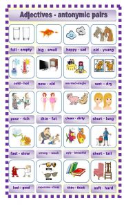 Adjectives - antonymic pairs