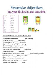 English Worksheet: Possessive Pronouns