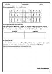 English Worksheet: Group Session about school