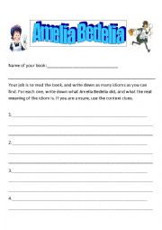 English worksheet: Amelia Bedelia (Idioms)