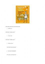 English worksheet: Teach Us, Amelia Bedelia (Idioms)