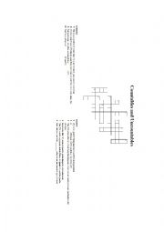 English Worksheet: Crossword Puzzle about Countables and Uncountables