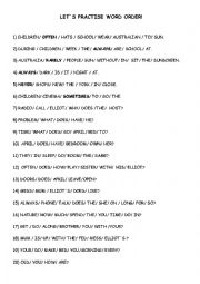 English Worksheet: word order