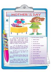 English Worksheet: MOTHERS DAY
