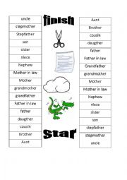 English Worksheet: stone, paper,Scissors   and dragon family game