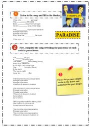 English Worksheet: Coldplay - Paradise