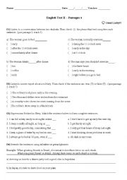 English worksheet: Test Unit 4 - 6