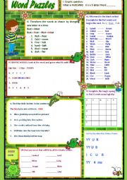 English Worksheet: Word Games