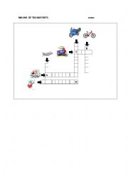 English Worksheet: TRANSPORTS