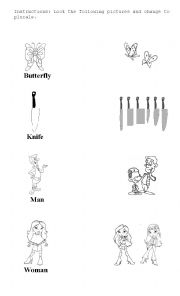 English Worksheet: plurals