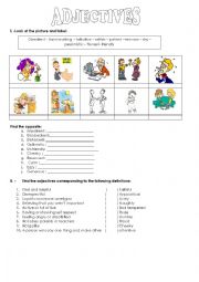 English Worksheet: adjectives for 4th grade