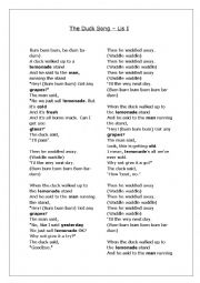 English worksheet: The duck song