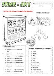 English Worksheet: some any 