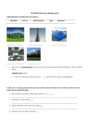 English Worksheet: The best city