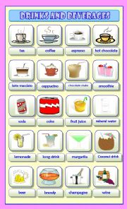 English Worksheet: Drinks & Beverages