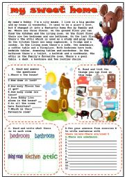 English Worksheet: my sweet home