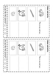 English Worksheet: Colour and write
