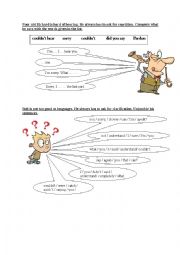 English Worksheet: Asking for repetition and clarification