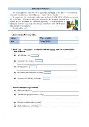 English Worksheet: Schools in the future