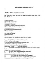 English Worksheet: Interjections or conversation fillers