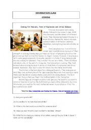 English Worksheet: Conversation class cooking