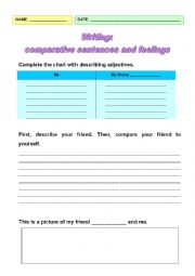 English worksheet: Comparing friends