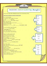 English Worksheet: MANIC SUNDAYS by the Bangles